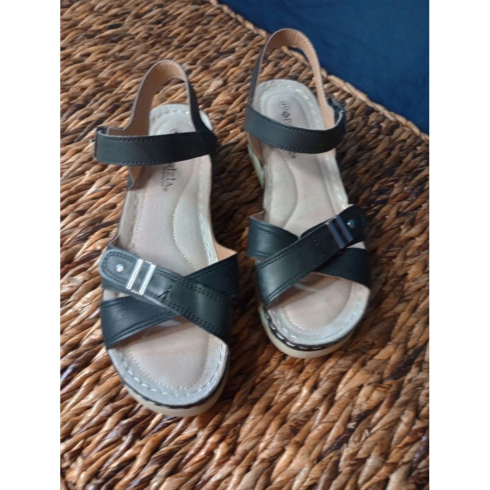 Patrizia By Spring Step Black Cirielle Wedge Sandal Women Size 41 /‎ US 10.5